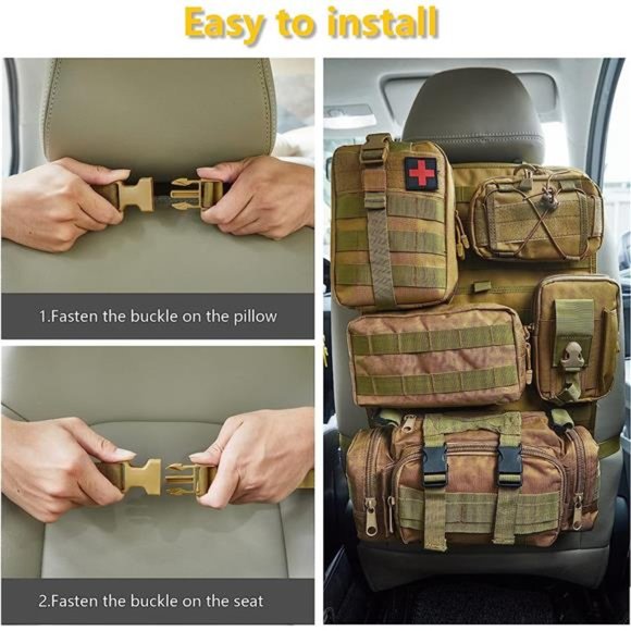 6 Pack Tactical Truck Organizer Back Seat Storage Car Seat Storage Bag M… - Picture 3 of 7